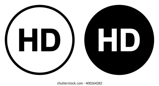 HD icon in circle . Vector illustration