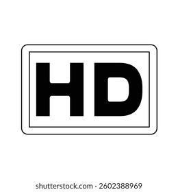 HD icon isolated on white background. sign. logo. symbol