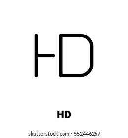 HD icon or logo in modern line style. High quality black outline pictogram for web site design and mobile apps. Vector illustration on a white background.