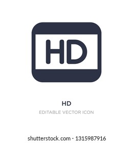 hd icon on white background. Simple element illustration from Cinema concept. hd icon symbol design.