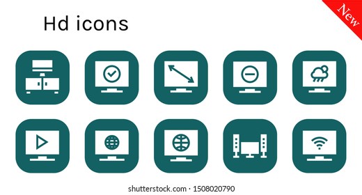hd icon set. 10 filled hd icons.  Simple modern icons about  - Television