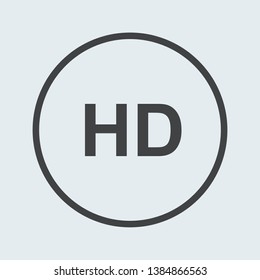 Hd icon silver in circle . Vector illustration