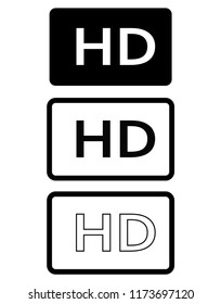 HD icon in trendy flat style isolated on white background. HD sign. HD icon symbol for your web site design, logo, app, UI. HD icon set. movie symbol.