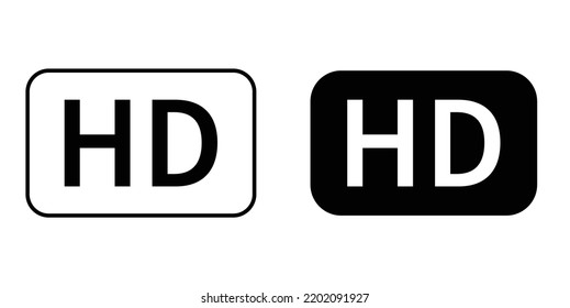 HD icon in trendy flat style isolated on white background.HD icon image