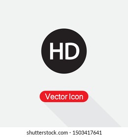 HD Icon Vector Illustration On Light Gray  Background Eps10