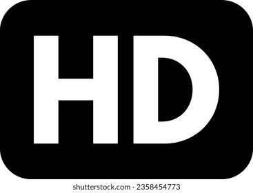HD icon vector isolated on white background 