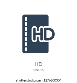 hd icon vector on white background, hd trendy filled icons from Cinema collection, hd vector illustration