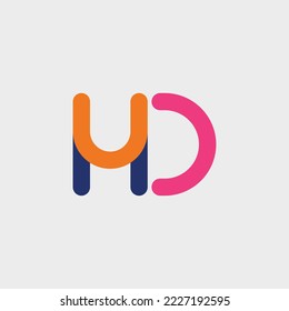 HD initial based vector logo made from colored rounded lines. Logo for company, industry, brand, personal, and business.