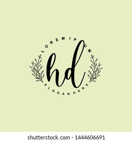 HD Initial beauty floral logo template