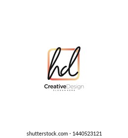 HD initial handwriting with color logo icon template vector.