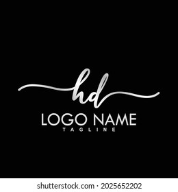 Vector de diseño del logotipo de escritura a mano inicial HD