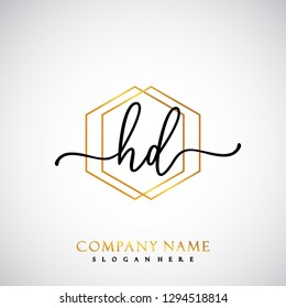 HD Initial Handwriting logo template vector