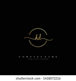 HD initial handwriting logo template vector