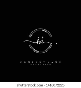 HD initial handwriting logo template vector