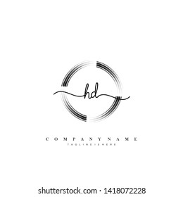 HD initial handwriting logo template vector