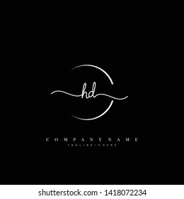 HD initial handwriting logo template vector