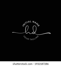 hd Initial handwriting signature logo vector. Hand lettering for designs
