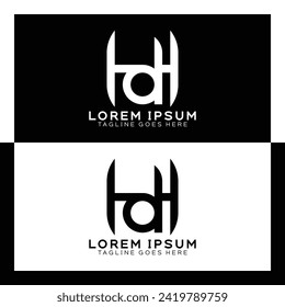 HD initial letter logo. Alphabet H and D pattern design monogram