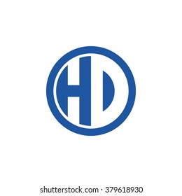 HD initial letters circle business logo blue