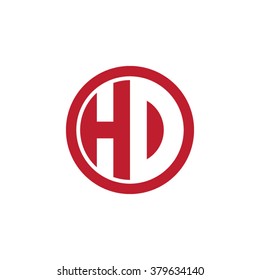 HD initial letters circle business logo red