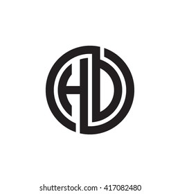HD initial letters looping linked circle monogram logo