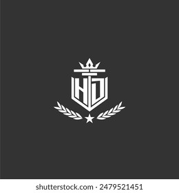 HD initial monogram brand logo design for crown vector image