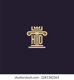 Erstmaliges HD-Monogramm-Logo für Anwälte mit Säulenkronenbild-Design