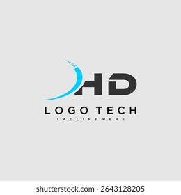 HD initial monogram for technology logo design