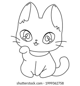 HD Kawaii Cat coloring pages for Kids and adults