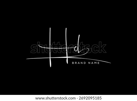 HD letter beauty cursive handwriting logo. vector logo| abstract logo| minimalist logo| brand identity| calligraphy design.
