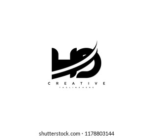HD Letter Creative Modern Monogram Black Swoosh Design Logo