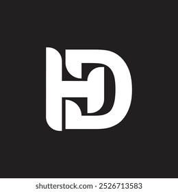 HD letter initial symbolic logo simple and easy flat monogram icon