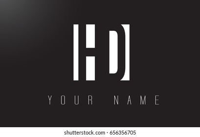 HD Letter Logo With Black and White Letters Negative Space Design.