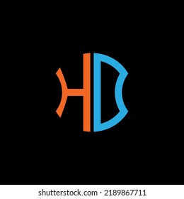 Hd Letter Logo Creative Design Vector Stock Vector (Royalty Free ...