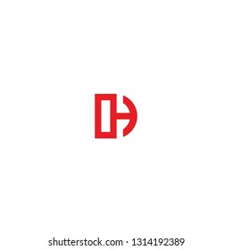 hd letter logo. d h vector logo