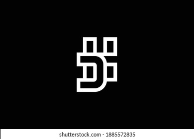 HD letter logo design on luxury background. DH monogram initials letter logo concept. HD icon design. DH elegant and Professional white color letter icon design on black background. 