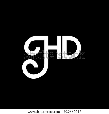 HD letter logo design on black background. HD creative initials letter logo concept. hd letter design. HD white letter design on black background. H D, h d logo