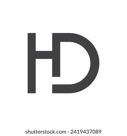 hd-Letter-Logo, Vektorsymbol, einfaches Vektorgrafik-Design  
