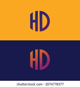 HD letter logo vector template Creative modern shape colorful monogram Circle logo company logo grid logo

