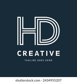 HD letter Type Logo Design vector Template,
Abstract Letter HD logo Design,
HD logo vector, HD icon vector