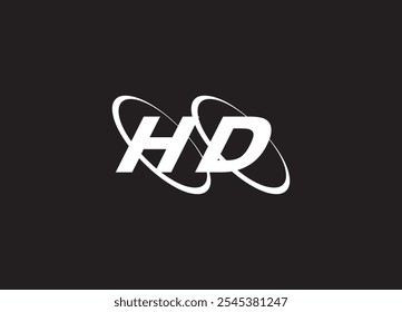 HD lettetr logo and initial logo design
