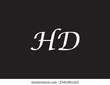 Logotipo de la letra de HD y diseño inicial del logotipo