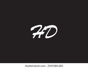 Logotipo de la letra de HD y diseño inicial del logotipo