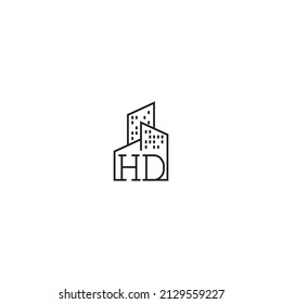 HD line concept logo in high quality professional design that will be best for companies related to real estate