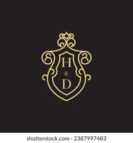 HD line vintage initial logo in high quality professional design that will print well across any print media