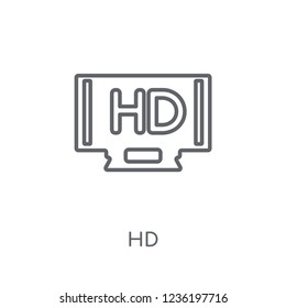 Hd linear icon. Modern outline Hd logo concept on white background from Cinema collection. Suitable for use on web apps, mobile apps and print media.