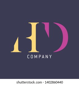 HD logo design. Company logo. Monogram logo letters H and D