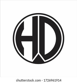HD Logo monogram circle with piece ribbon style on white background
