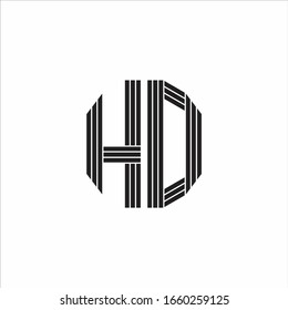 HD Logo monogram outline style linked isolated on white background