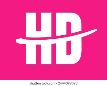 HD-Logo weiß Farbe rosa Hintergrund
